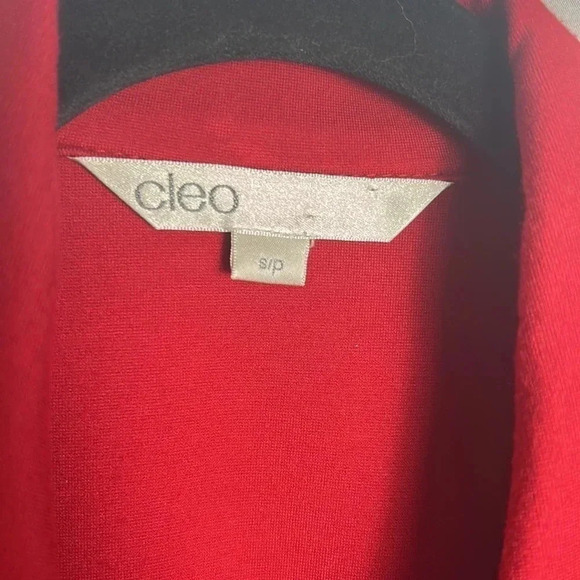 Cleo red pea coat ,SM, single breasted,career,winter,Xmas red,closet staple,EC - Picture 10 of 17